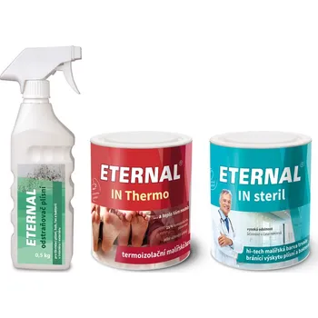 barva na zeď ETERNAL Odstraňovač plísní 500 g + In Thermo 900 g + tepelně izolační barva In Steril 1 kg