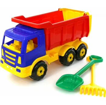 Hračka na písek Polesie Premium, MAXI sklápěč + velká lopata, velké hrábě v tašce - 9851