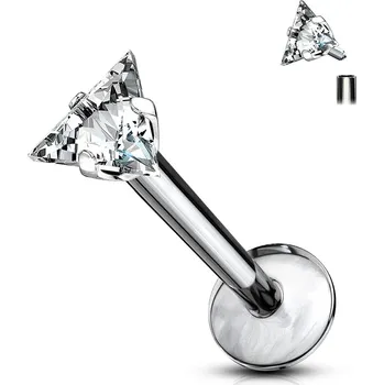 Piercing Šperky4U Piercing do brady - labreta TITAN trojúhelník, 1,2 x 6 mm - TIT1047-1206