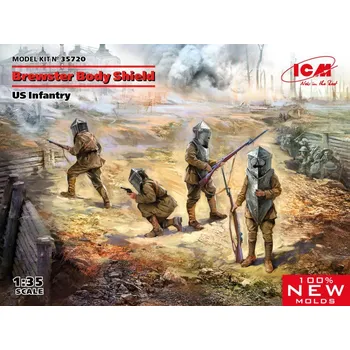 Plastikový model Brewster Body Shield, US Infantry WWI (4 fig) - ICM 35720