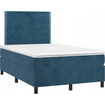 Postel Kontinentální postel s nastavitelným čelem, tmavě modrá 193x123x118 cm