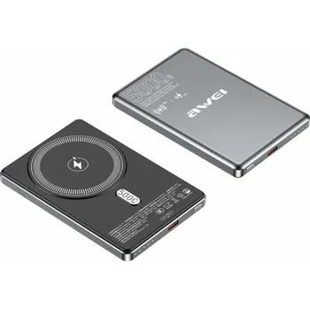 Powerbanka Awei Indukční powerbanka PA-30 5000mAh MagSafe, šedá