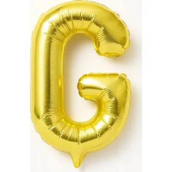 Balónek Foliový balónek písmeno G zlatý - 40 cm - PÍSMENKO NÁPIS JMÉNO - NAROZENINY