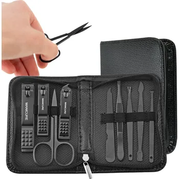 Sada na pedikúru a manikúru nehtů velká 9v1 pouzdro příslušenství pilník