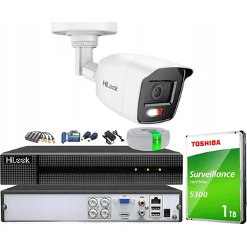 Bezpečnostní kamera Sada domácího monitoringu s 2Mpx kamerou, detekcí zvuku a záznamem (připojení přes kroucenou dvoulinku)