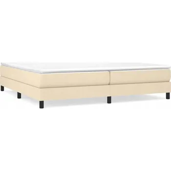 Postel Rám postele krémový 203 x 200 x 25 cm s lamelami z překližky