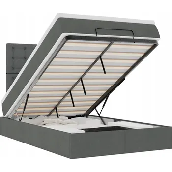 Matrace Otoman s matrací 193x120x118/128 cm, tmavě šedá, matrace 120x190x20 cm