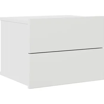 Noční stolek Noční stolek dřevěný bílý 40x30x30 cm se 2 zásuvkami