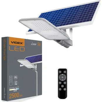 Venkovní osvětlení Solární LED pouliční lampa Videx Street Solar 2500 Lm 100W, hliníkové tělo