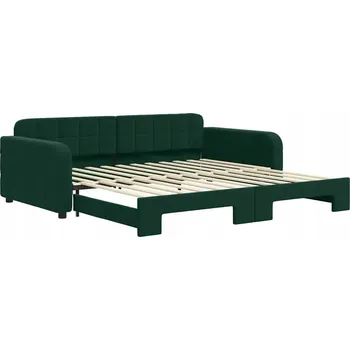 Pohovka Rozkládací lehátko/pohovka tmavě zelená samet 223 x 110 x 71 cm