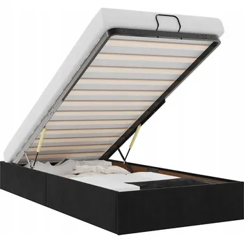Postel Rám postele s úložným prostorem (otomana) černý, 203 x 80 x 23,5 cm s hydraulickým mechanismem