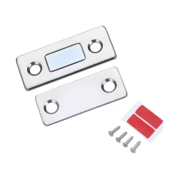 Sada 5 ks Magnetické úchyty do skříní 42 x 17 x 4 mm Skrytý Zámek Zásuvek Dveří Praktický Bez vrtání stříbrná
