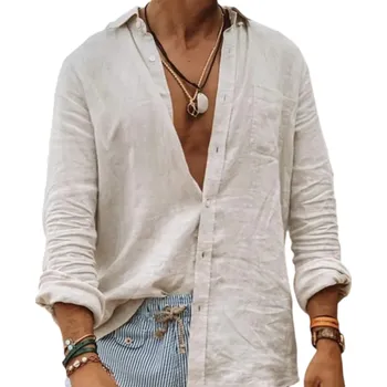 Pánská košile Pánská košile s dlouhým rukávem Jednobarevná Bavlna a polyester Kapsička Zapínání na knoflíky s límečkem Klasický střih bílá XS