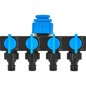 Zahradní rozdělovač 4cestný s ventily 1" s redukcí na 3/4" a 1/2" Sky-Line, Geko G72959
