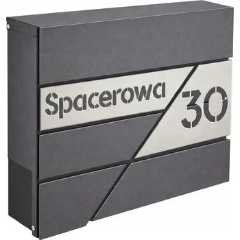 Poštovní schránka Poštovní schránka nerezová ocel ANTRACIT číslo domu CNC vhoz