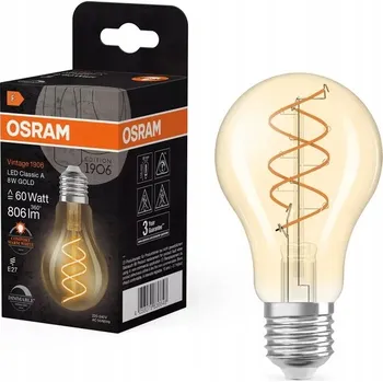 Žárovka LED Žárovka Dekorativní A60 E27 8W CRI90 Filament Stmívatelná Vintage 1906