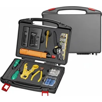Sada nářadí Profesionální síťová sada nářadí 11 v 1 pro RJ45 s Pass-Through kleštěmi a testerem