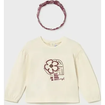 Dívčí tričko Bavlněné tričko s dlouhým rukávem Mayoral 2078.4G.Baby.9BYA růžová 30X, vel. 104