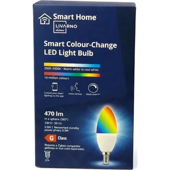 Žárovka Chytrá LED žárovka LIVARNO Smart Home E14 - 16 milionů barev. č. 8046