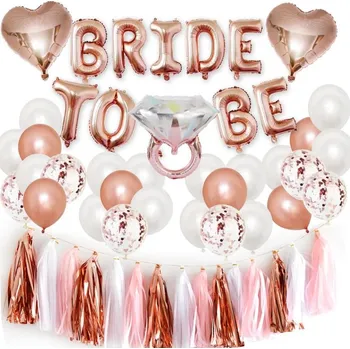 Party dekorace SADA BALÓNKŮ BRIDE TO BE ROZLUČKA SE SVOBODOU SVATEBNÍ DEKORACE ZLATÁ