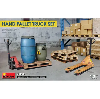 Plastikový model Hand Pallet Truck set (incl. decals) - MiniArt 35606