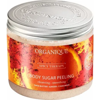 Masážní přístroj Organique Spicy Therapy hřejivý cukrový tělový peeling s vůní pomeranče a koření 200ml