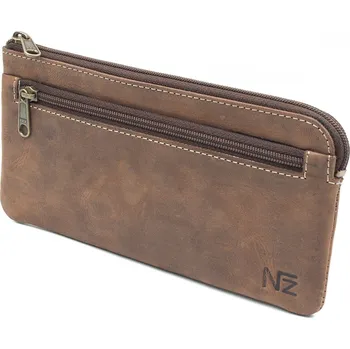 Kosmetická taška Hnědé kožené pouzdro na mobilní telefon Nivasaža N800