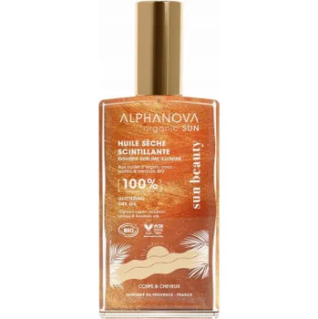 Opalování Alphanova Sun Beauty, organický suchý olej s efektem zářivého opálení, zesilovač opálení, 100 ml