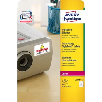 Samolepící etiketa Avery Zweckform Etikety L6141 Triple Bond 63,5x33,9 mm