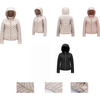 Dámský kabát Prošívaná bunda s kapucí SAC-608 barva: růžová-pudrová, velikost: S