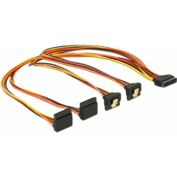 Kabel do PC DeLOCK SATA 15Pin > 2x spodní + 2x horní, úhlový, kabel