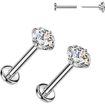 NUBIS® Titanové náušnice PUSH-IN s moissanity 3mm (2 x 0.11ct) - TM031-03