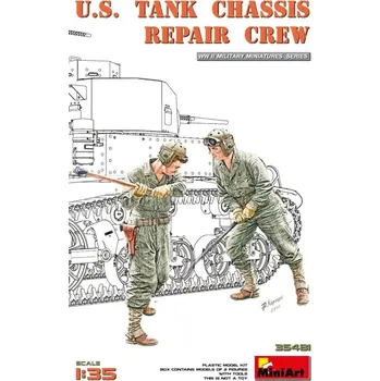 Plastikový model US Tank Chassis Repair Crew (2 fig.&tools) - MiniArt 35481