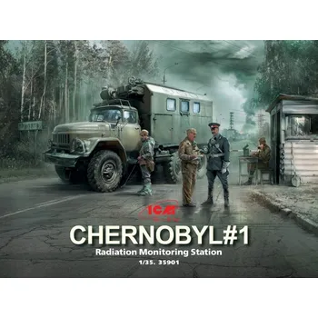 Plastikový model Chernobyl No.1 (ZiL-131 KShM + 5 fig.+ base) (Černobyl) - ICM 35901