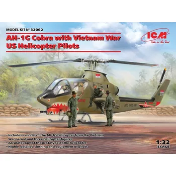 Plastikový model AH-1G Cobra w/ Vietnam War + US Helicopter Pilots - ICM 32062