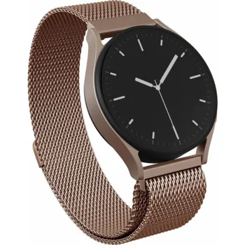 Módní doplněk Swissten Univerzální kovový síťovaný řemínek BURGA pro hodinky 22 mm (růžové zlato)