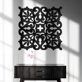 Lapač snů Dřevěný ornament na zeď - Secese, Wenge | DUBLEZ