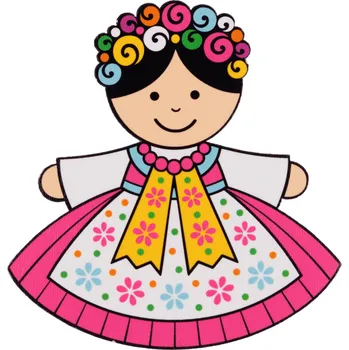 Obraz MAGNET DŘEVĚNÝ FOLK - LIDOVÉ KROJE - HORNOSLEZANKA FOLKSTAR