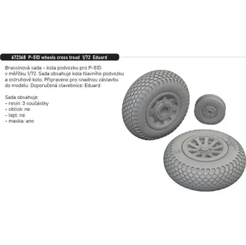 Plastikový model P-51D wheels cross tread 1/72 recommended for EDUARD - Eduard 672368