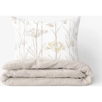 Povlečení Krepové povlečení Duo - Okrasné rostliny s latte 140 x 200 a 70 x 90 cm