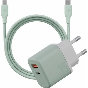 Vega Nabíječka do zásuvky Bazic GoPort Velox Kit USB-C/USB-A GaN 35W s kabelem zelená