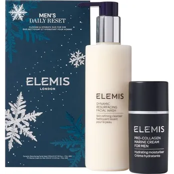 Kosmetická sada Elemis Holiday Collection Dynamic Resurfacing Facial Wash čisticí gel s vyhlazujícím efektem 200 ml + Men Pro-Collagen Marine Cream hydratační krém proti vráskám 30 ml kosmetická sada