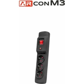 Přepěťová ochrana Orno Přepěťová ochrana Armac ARcon M3, 3 zásuvky, 5 m, černá