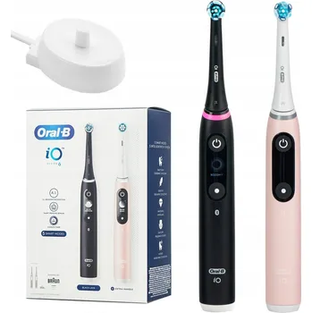 Elektrický zubní kartáček Magnetické zubní kartáčky Oral-B iO Series 6, dvojbalení, černá a růžová