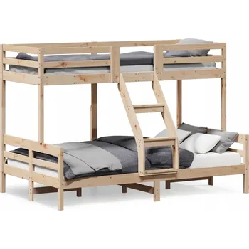 Postel Dřevěná patrová postel z borovicového dřeva 207x125,5x145 cm, přírodní