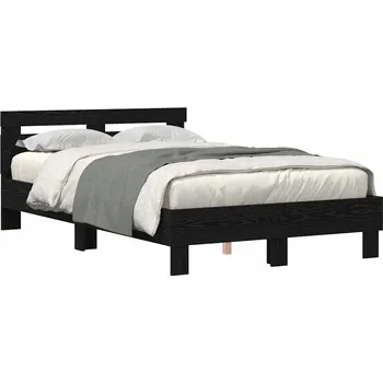 Postel Rám postele s LED osvětlením, černý dub, 193 x 140 x 70 cm