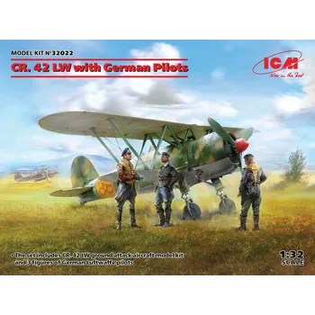 Plastikový model Fiat CR.42 LW with German Pilots (3 fig.) - ICM 32022