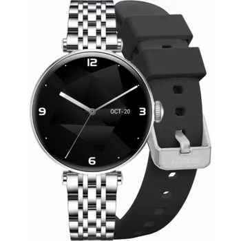 Chytré hodinky Gravity Chytré hodinky Smartwatch stříbrně černé 2 řemínky GT26-9