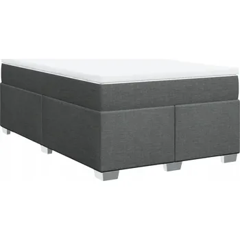 Postel Kontinentální postel 200x120 cm tmavě šedá s matrací a topperem 120x200 cm