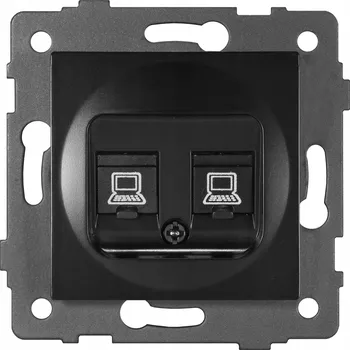 Elektrická zásuvka Internetová zásuvka nástěnná TG ELECTRO černá